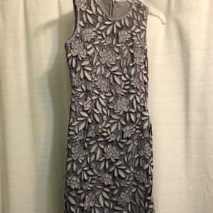 WHBM Pewter Lace Overlay Sheath Dress